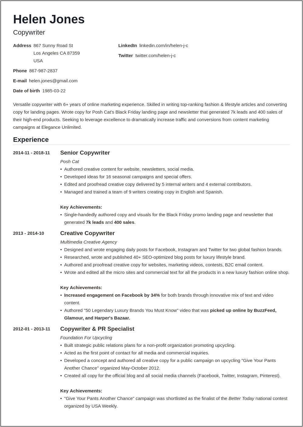 Skills Listed On Resume For Writing Jobs