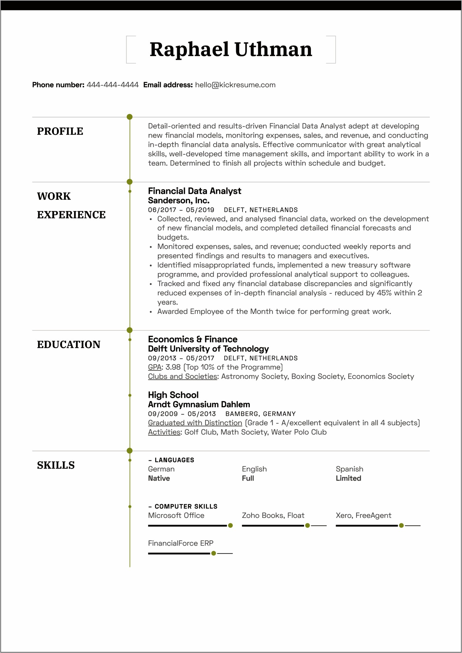 Skills Section For Financial Analyst Resume