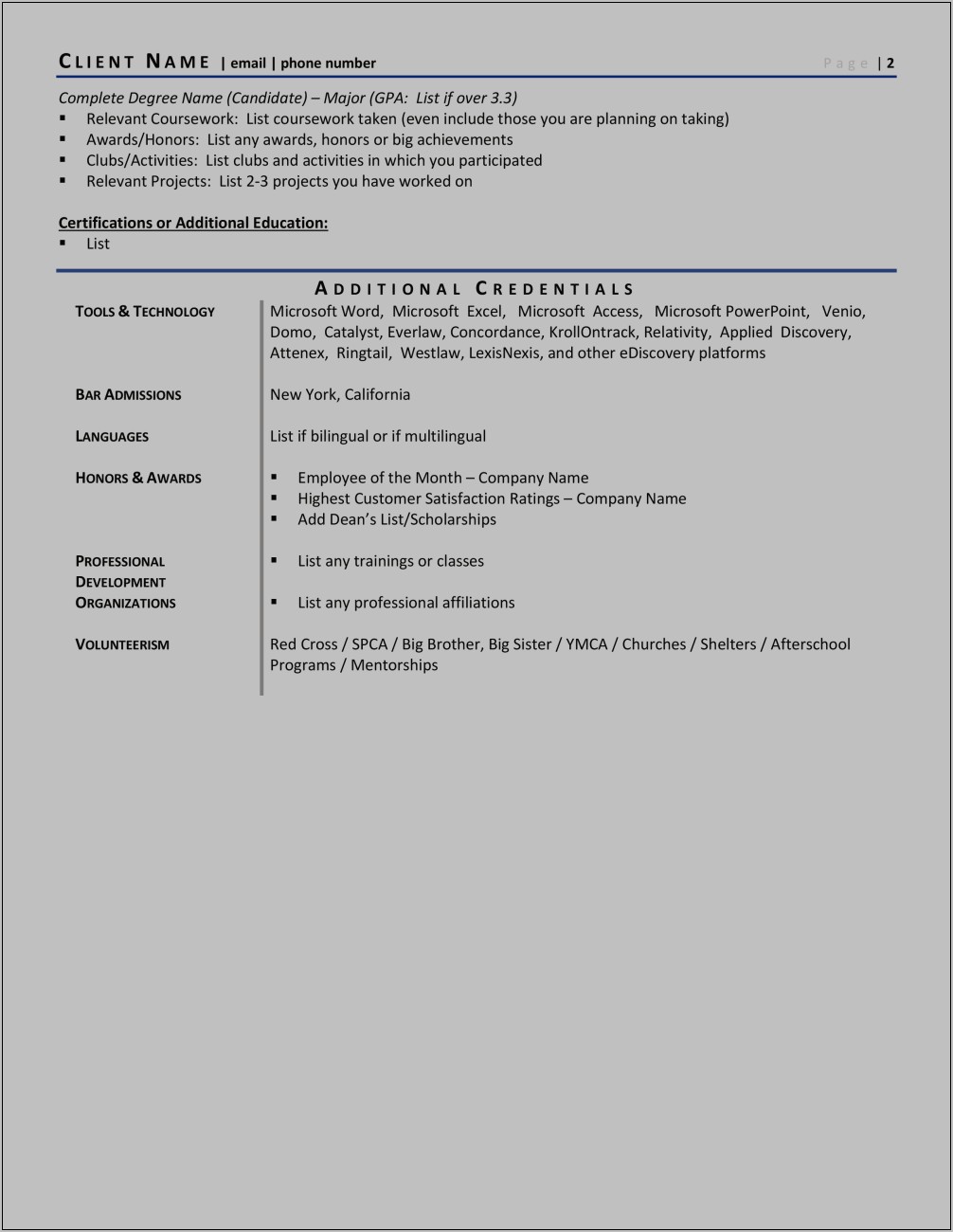Skills Section Of Resume Legal Assistant