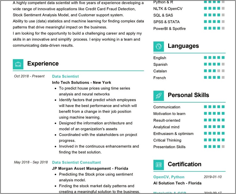 Skills To Include On A Data Science Resume