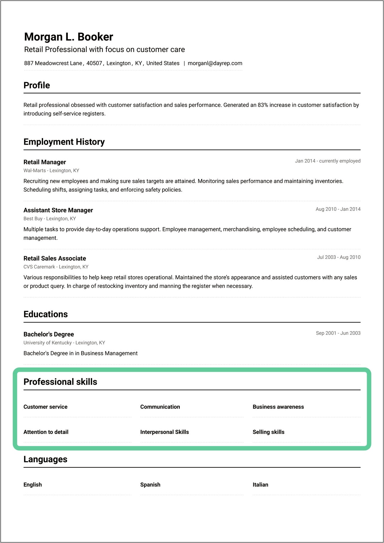 Skills To List For A Marketing Resume