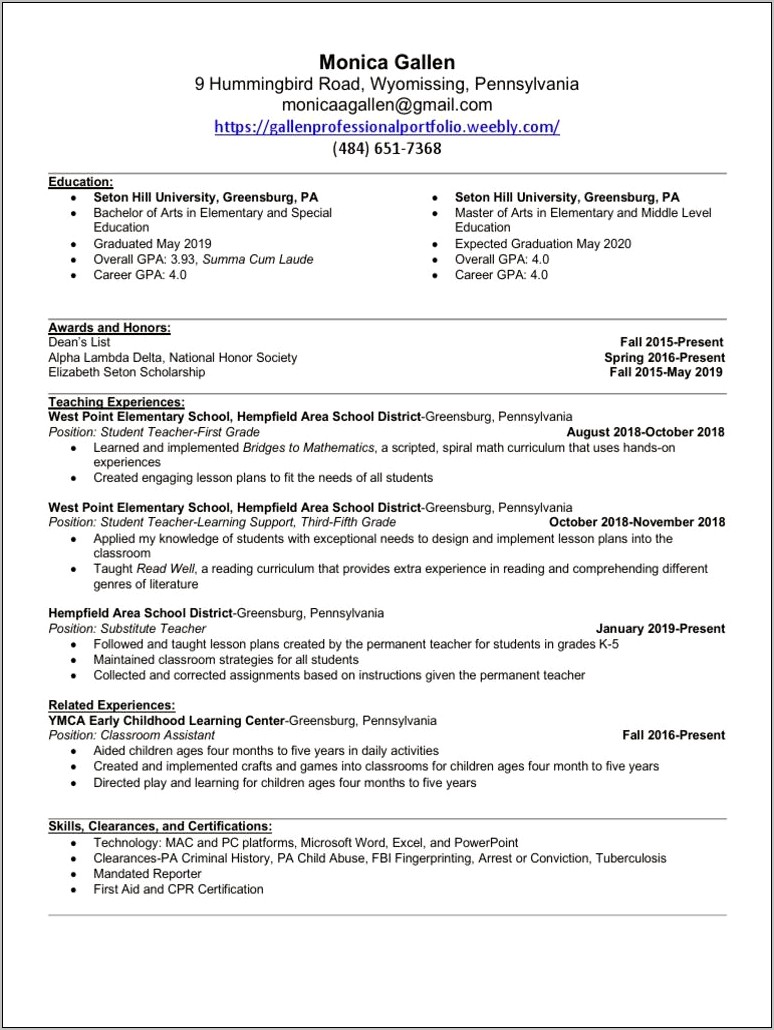 Skills To List For Pa Student Resume