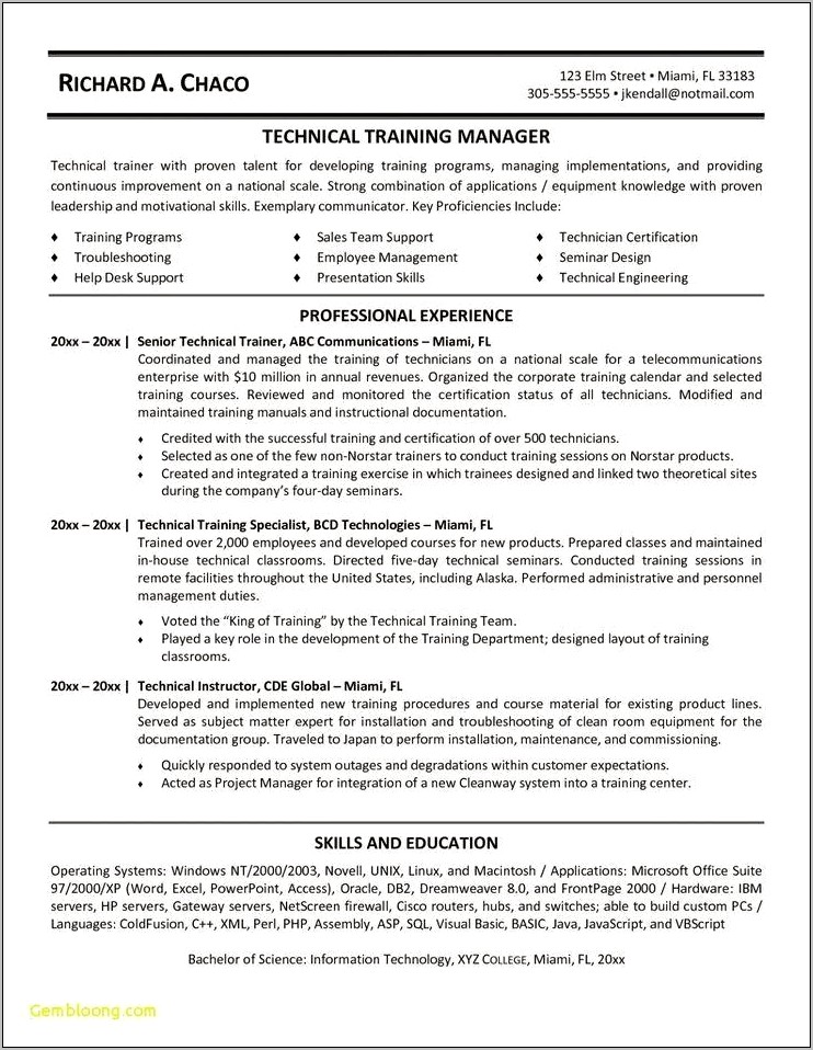 Skills To Put On Resume For Personal Trainer