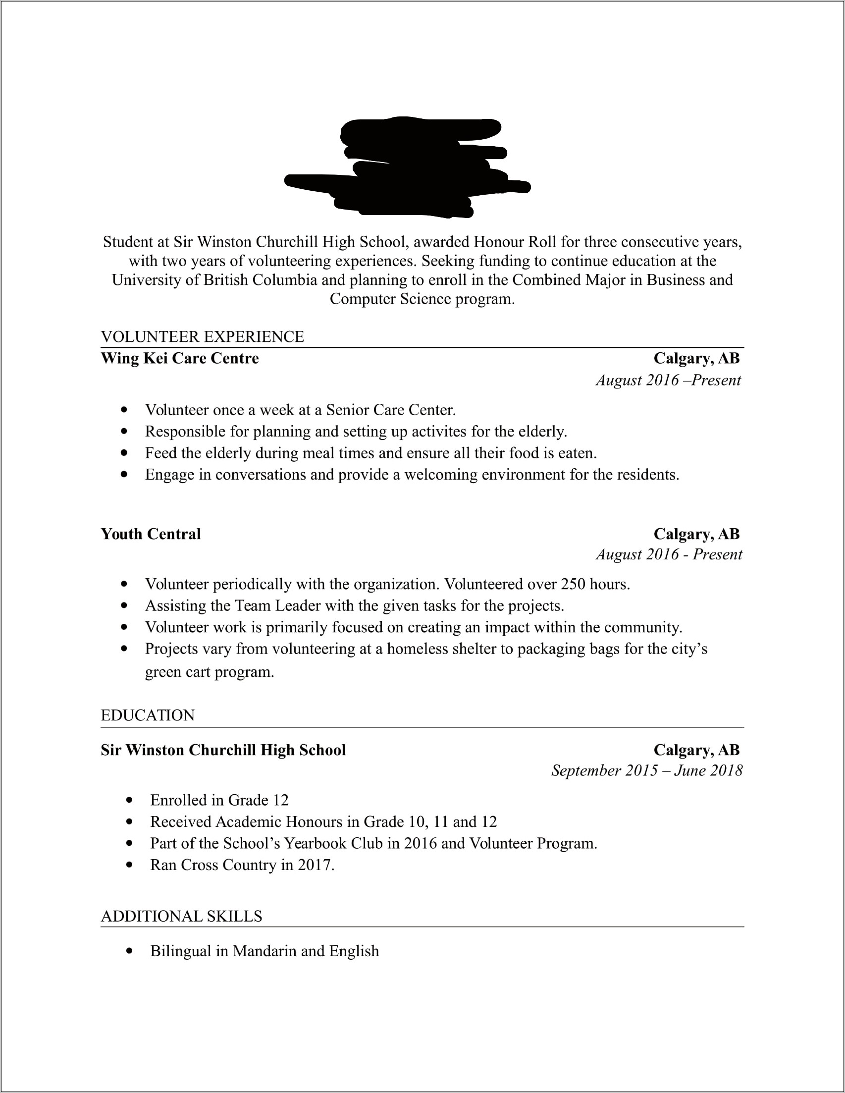Skills To Put On Scholarship Resume