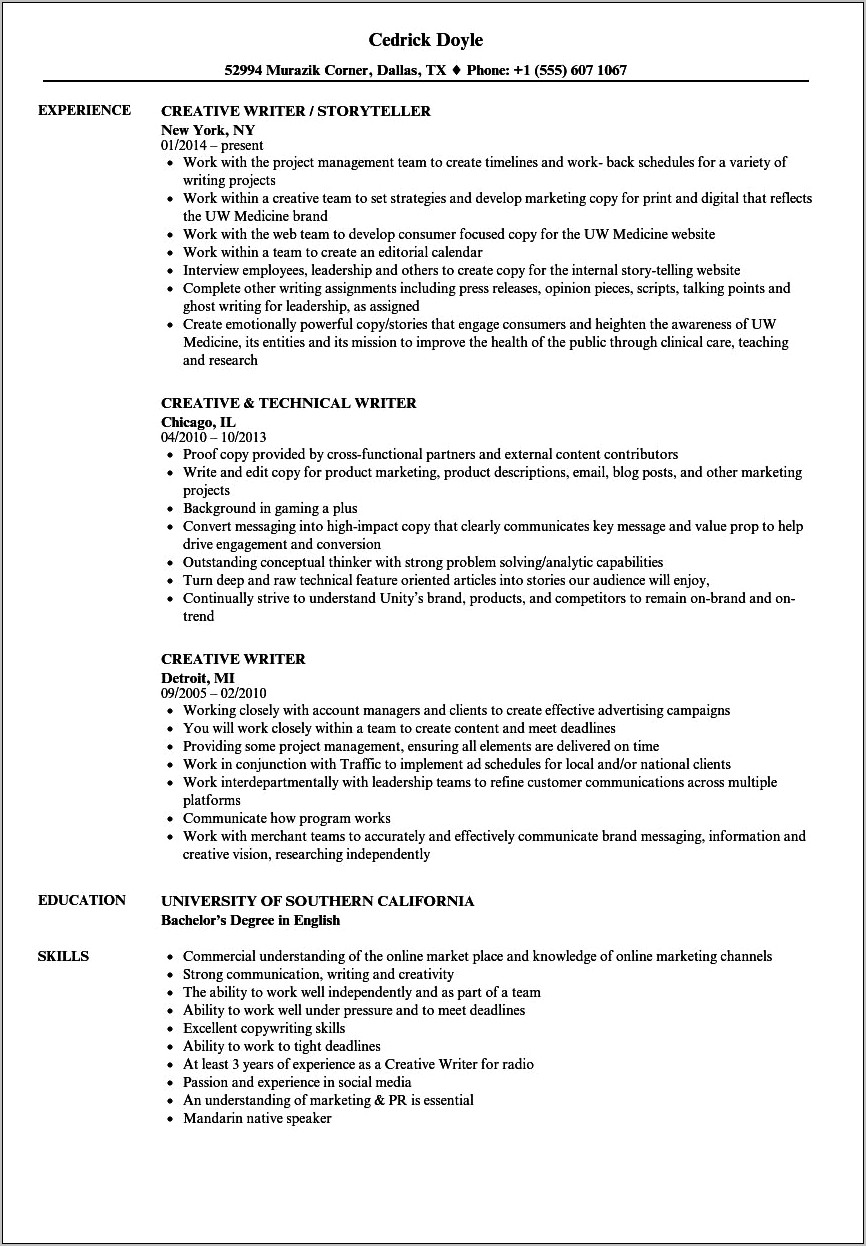 Skills To Write On A Resume Example