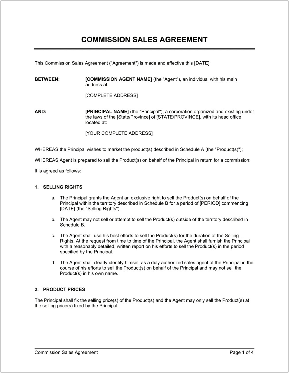 Small Business Sale Contract Template Free