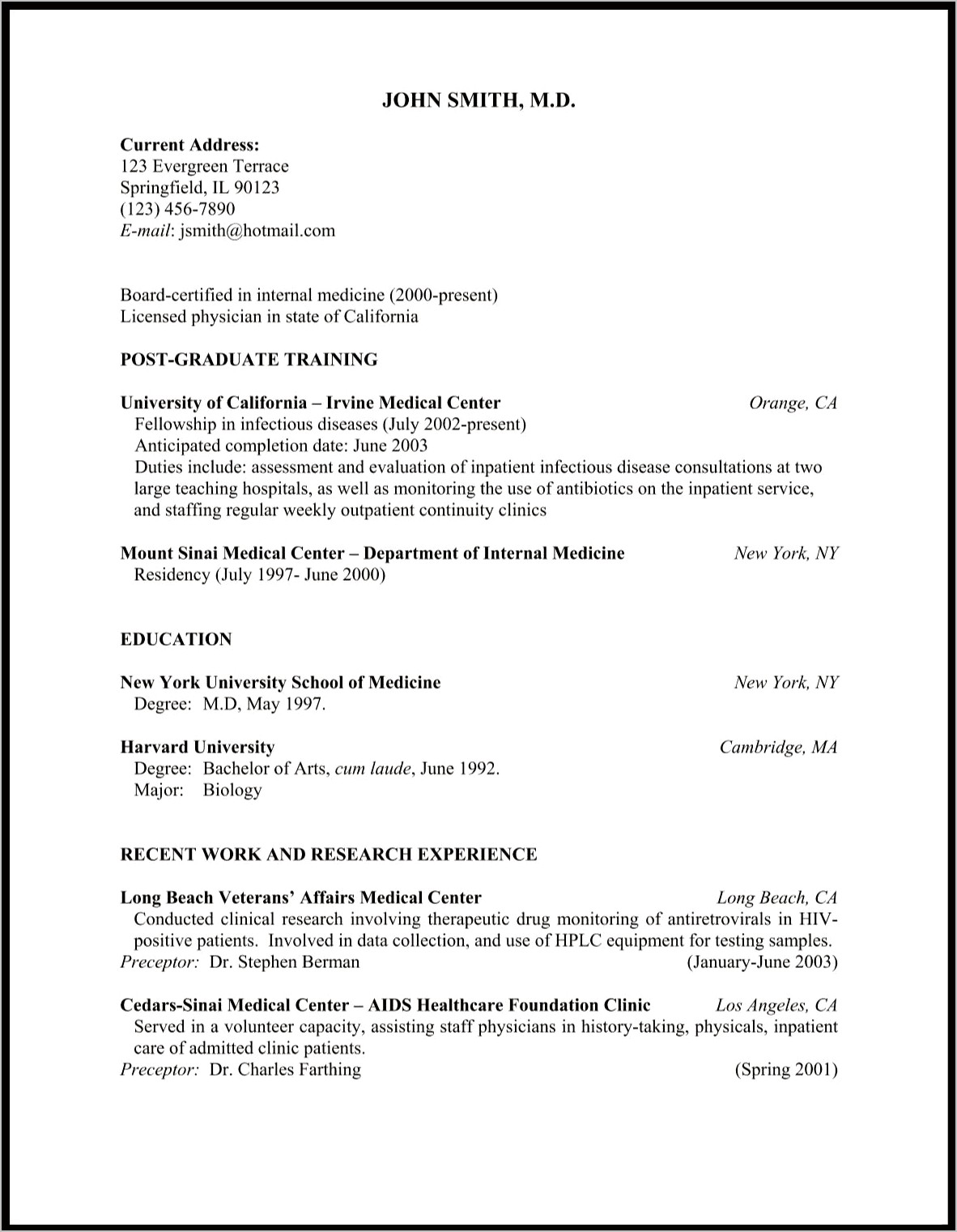Smu Cox School Of Business Resume Format