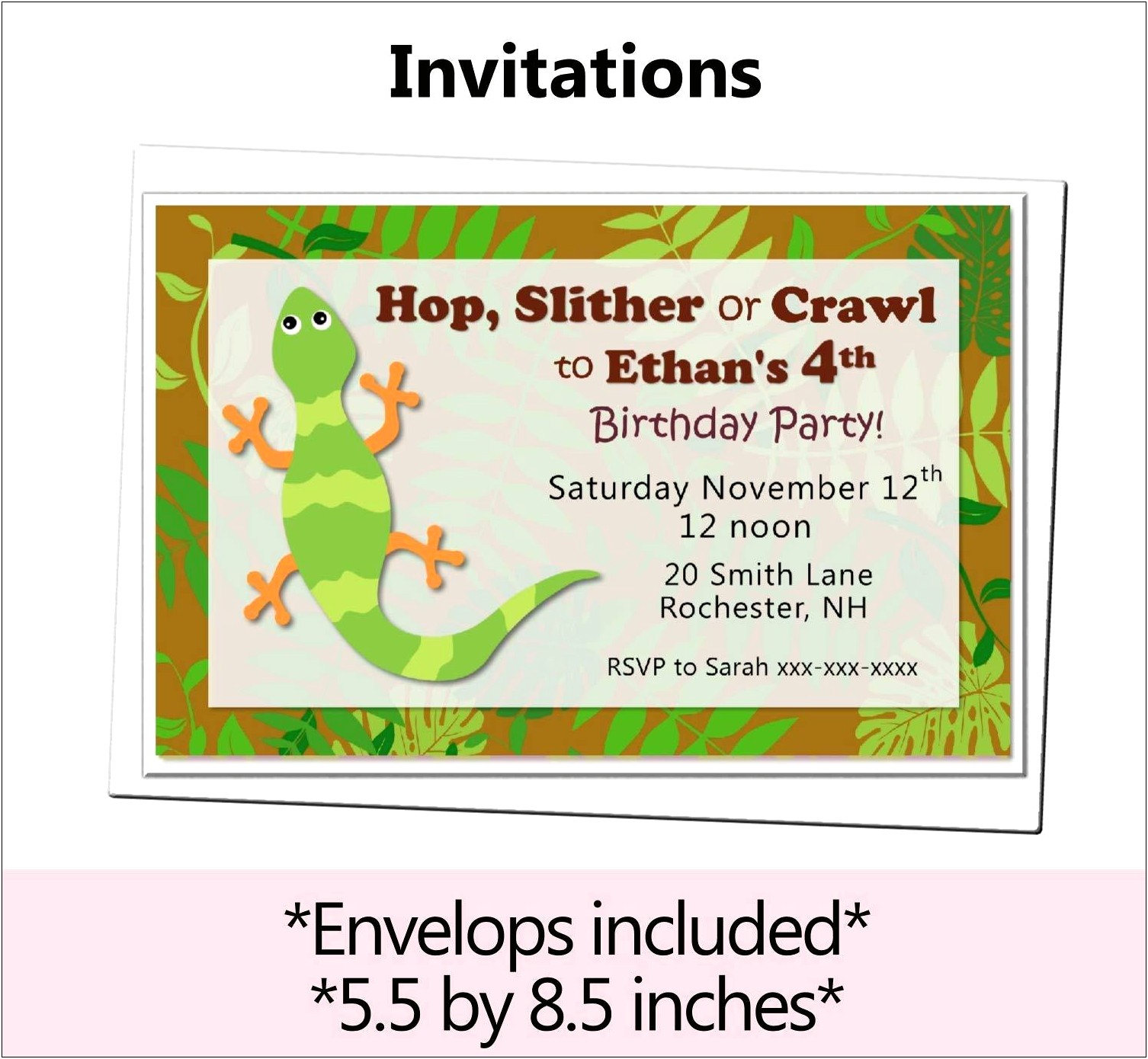 Snake Birthday Party Invitations Free Templates