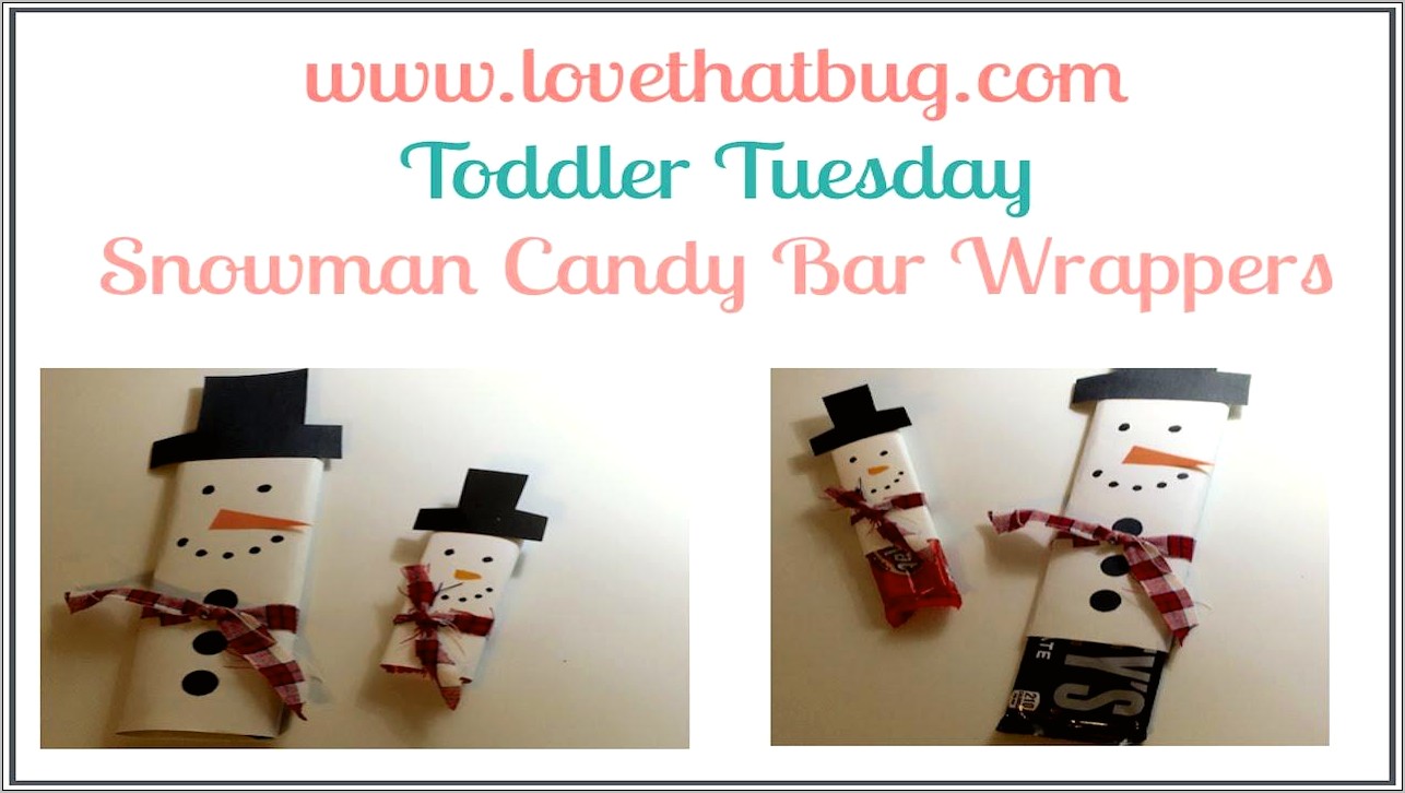Snowman Candy Bar Wrapper Free Template