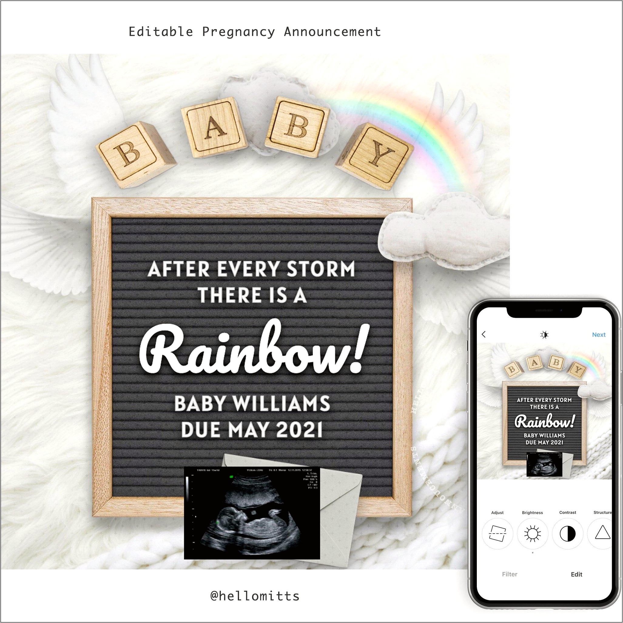 Social Media Pregnancy Announcement Template Free