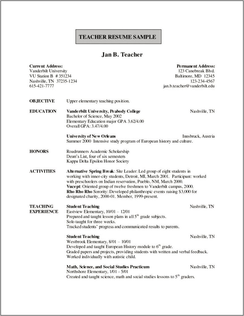 Social Studies Teacher Job Description Resume