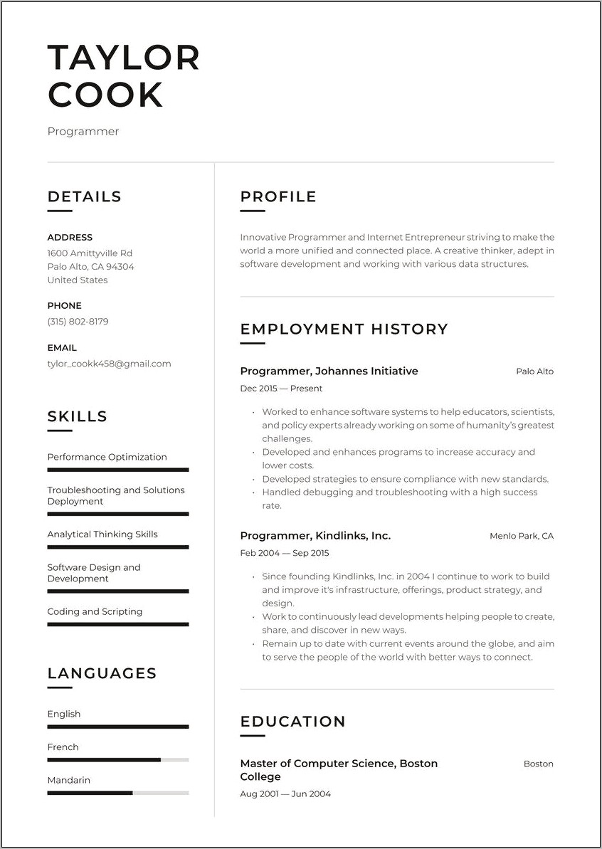 Soft Skills For Computer Science Resume