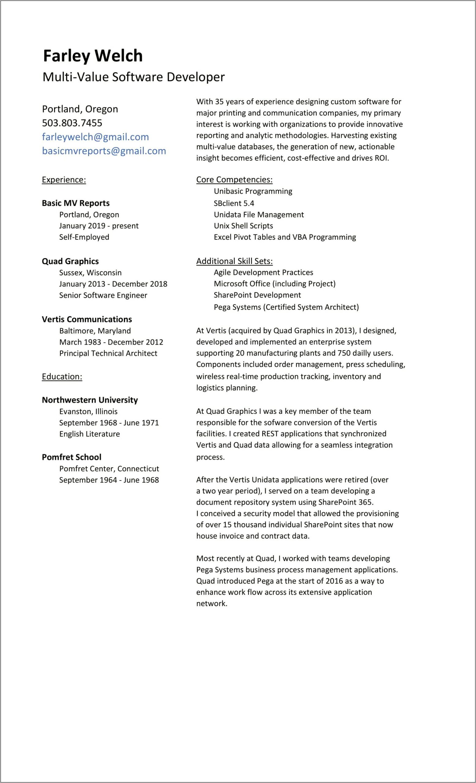 Software Developer Resume 1 Year Experience