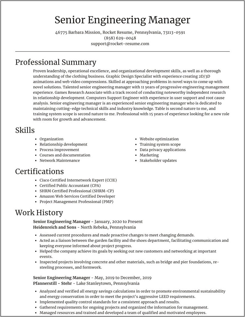 Software Development Project Manager Resume Sample