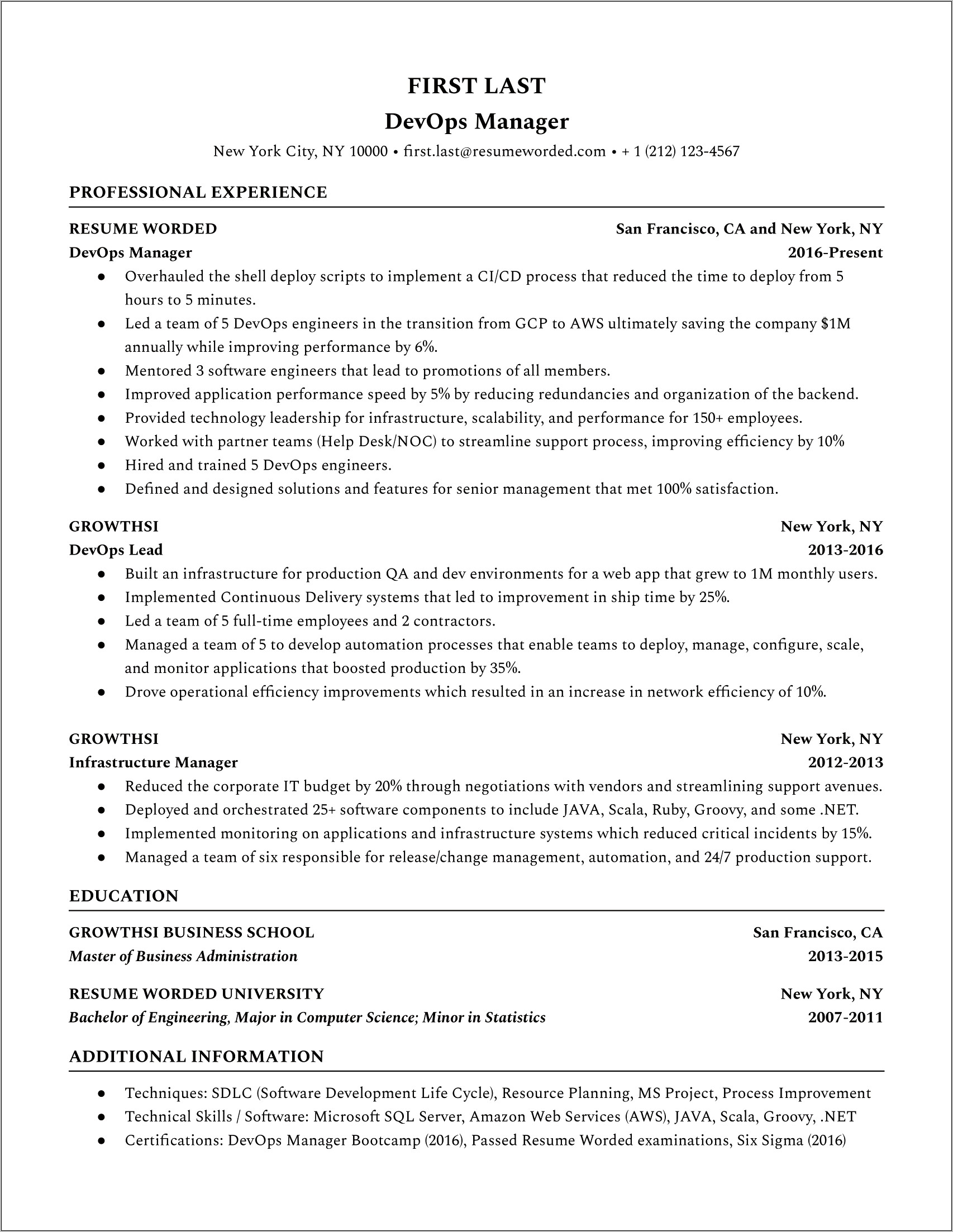 Software Engineering Manager Resume Example Agile Sdlc
