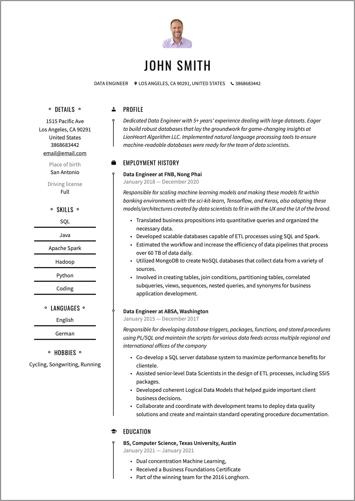 Spark Resume For 2 Years Experience