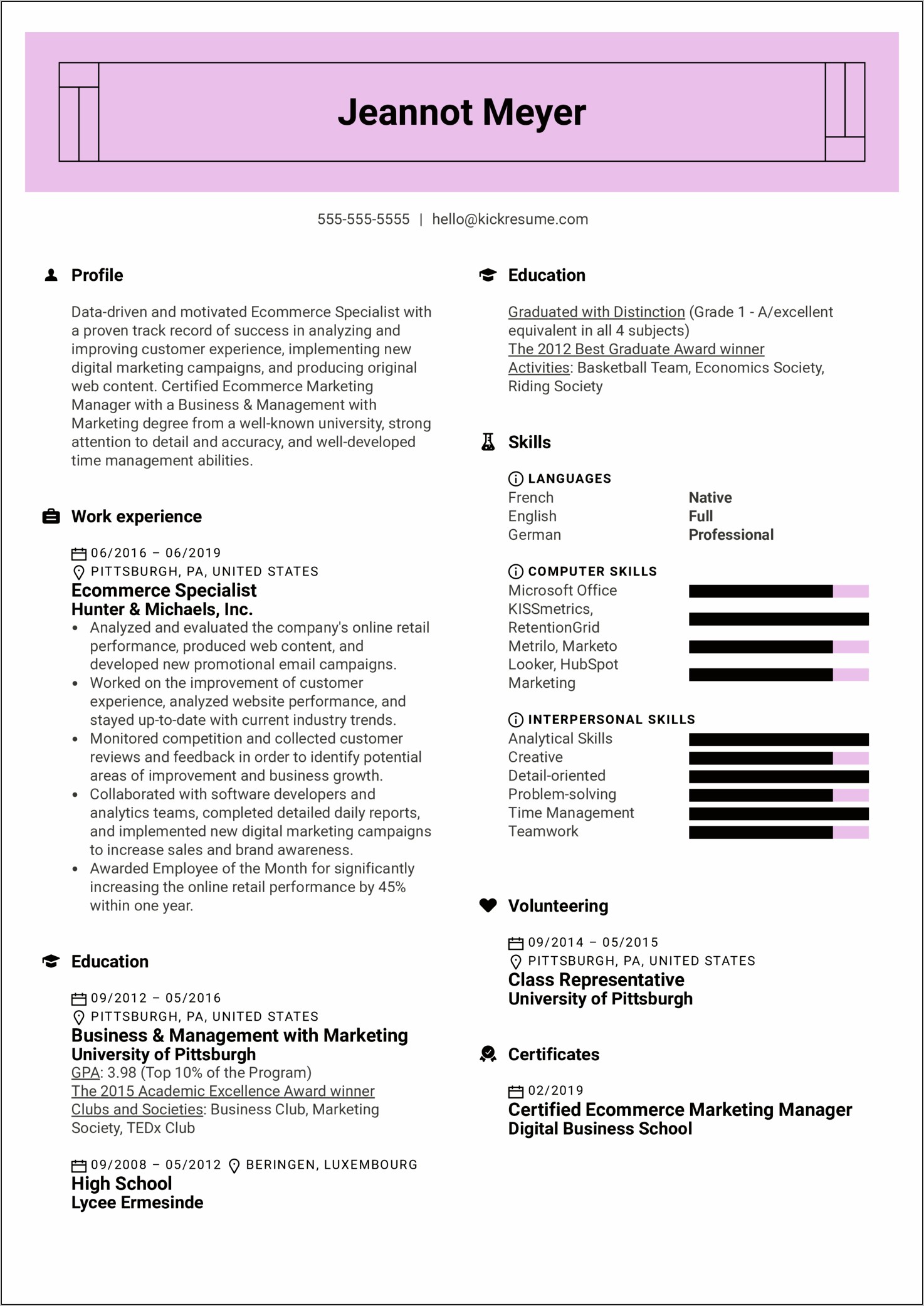 Special Skills On A Resume Samples