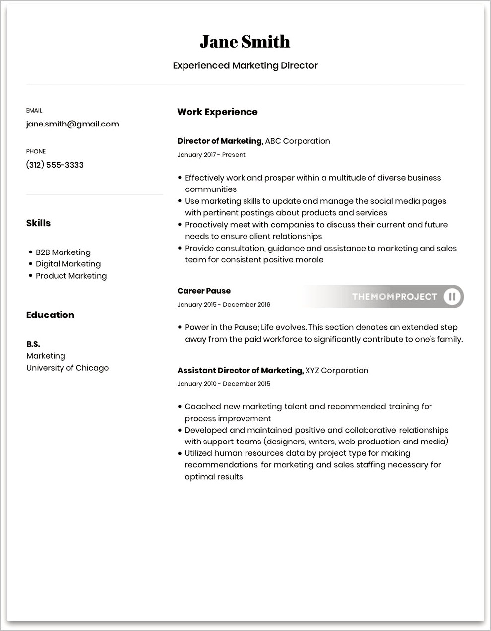 Stay At Home Mom On Resume Examples