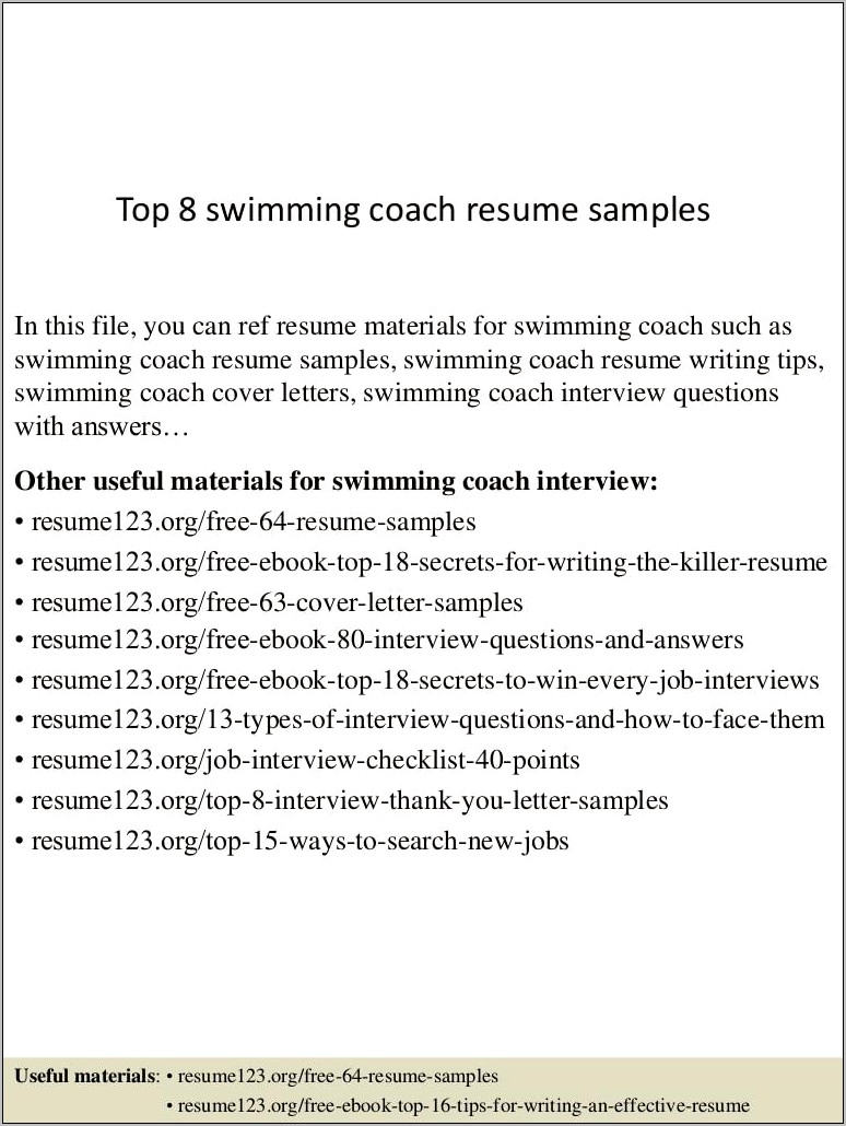 Strength And Conditioning Coach Resume Skills