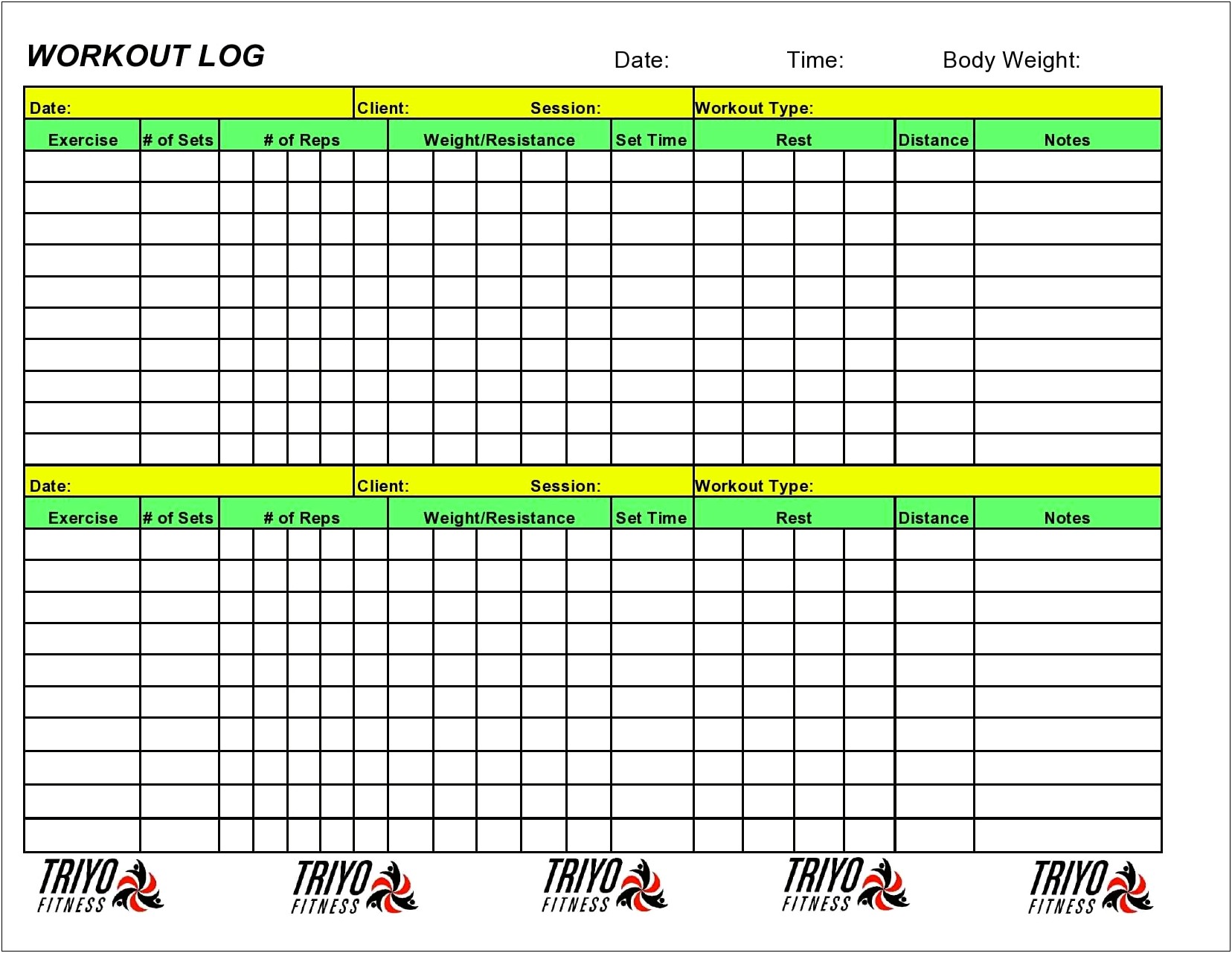 Strength And Conditioning Excel Template Free