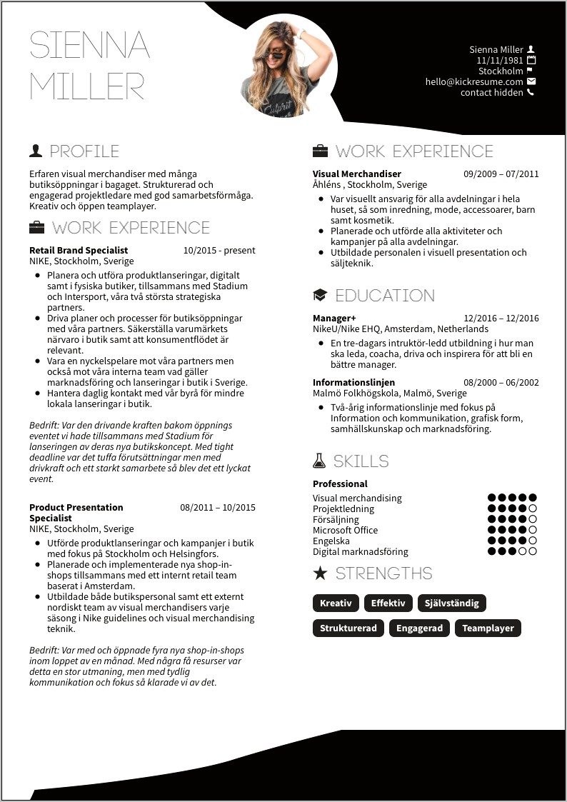 Strengths In Resume For Experienced Examples