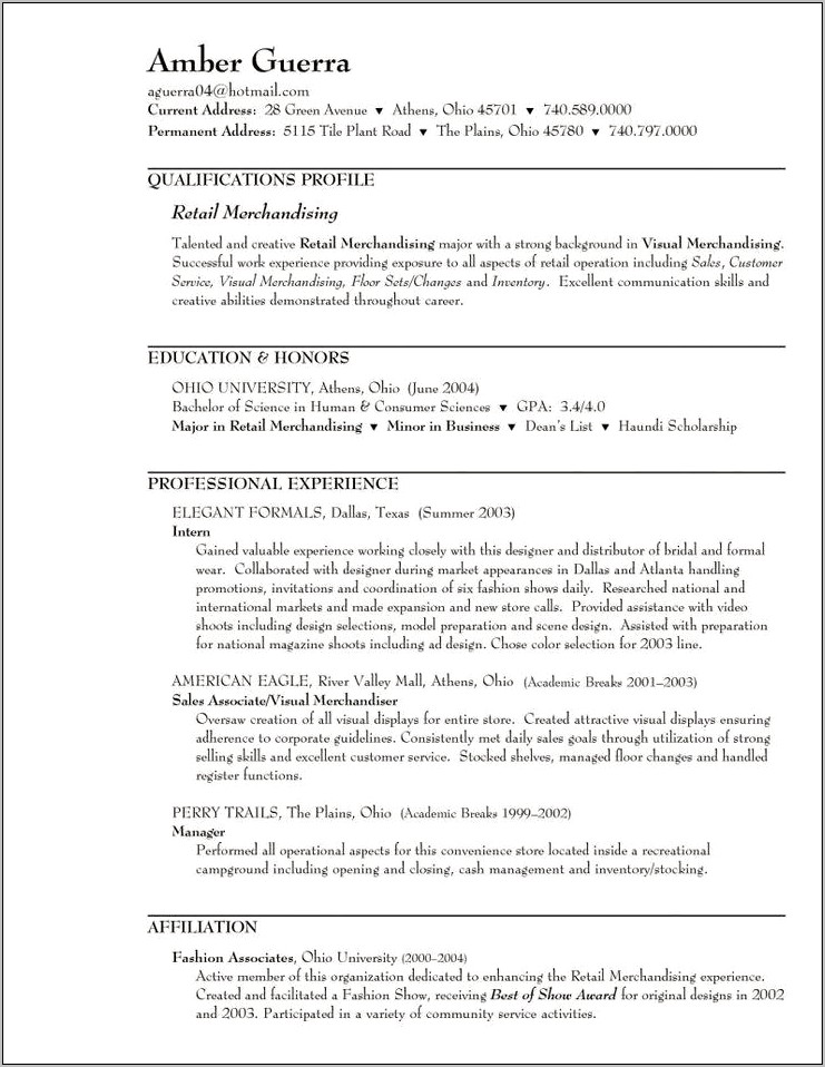 Strong Skills For Resume In Retail