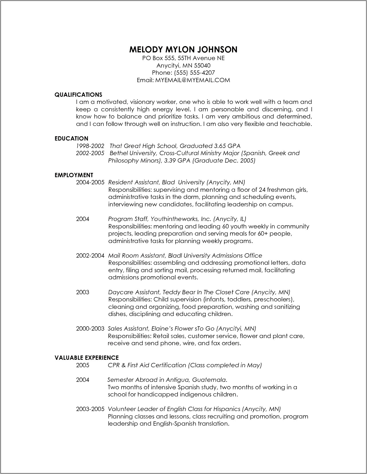 Strong Words For Graduate School Resume