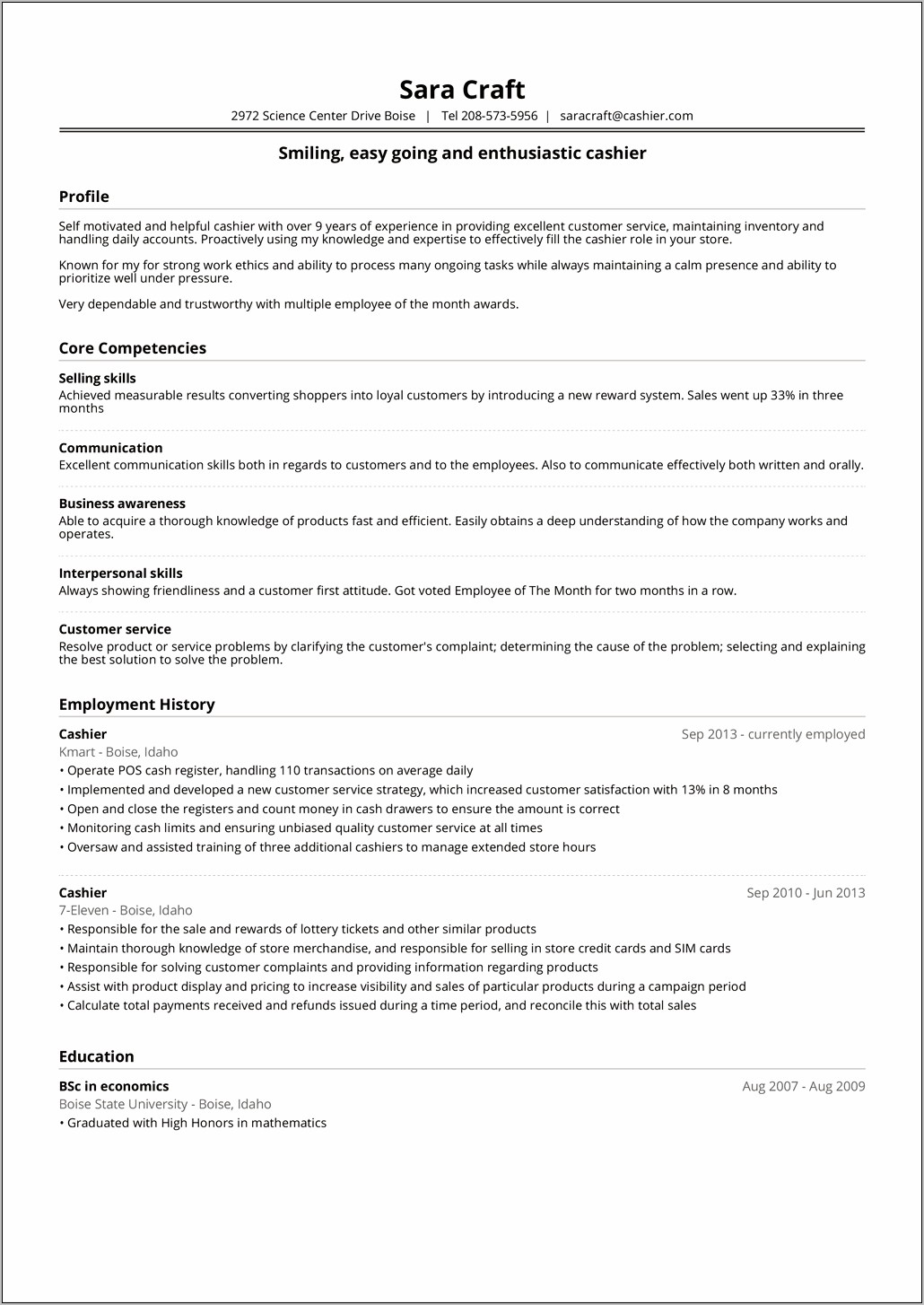 Strong Work Ethics Desire To Learn Resume
