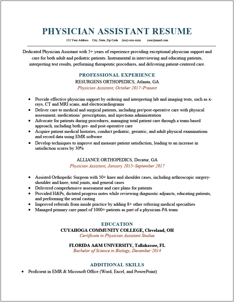 Summary On Resume For Medical Assistant