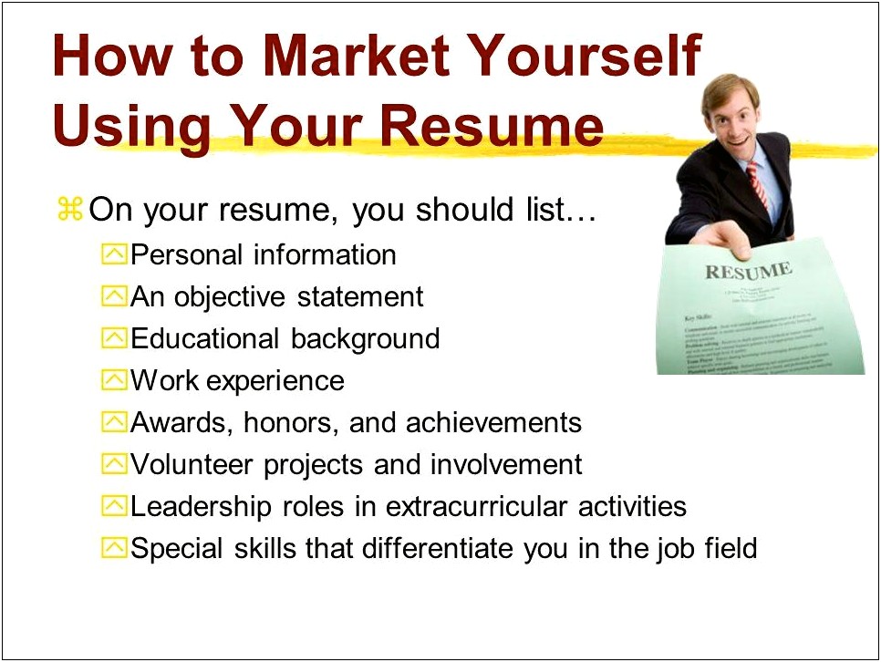 Summary Resume Examples To Sell Yourself