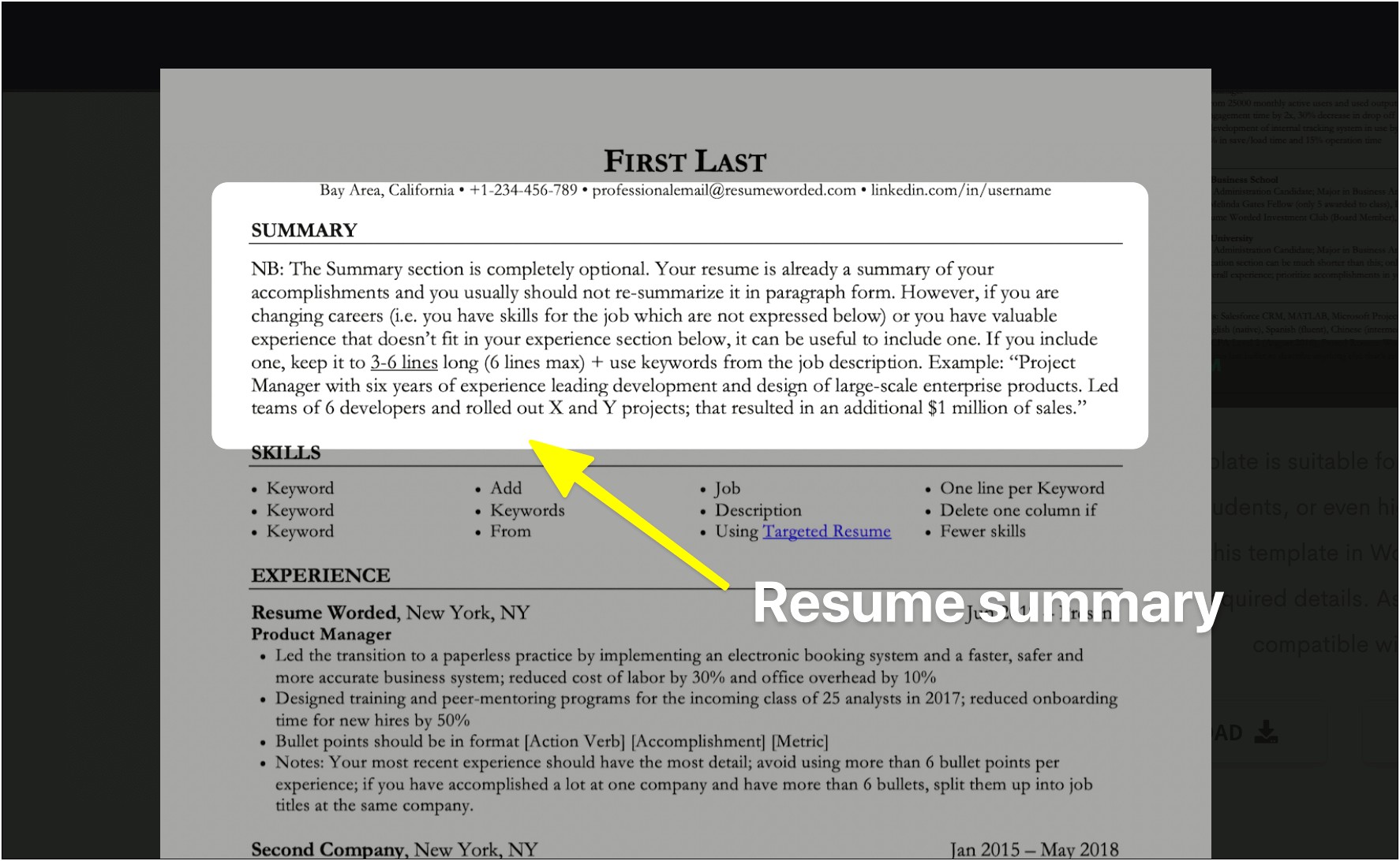 Summary Section Of Resume Custumer Service