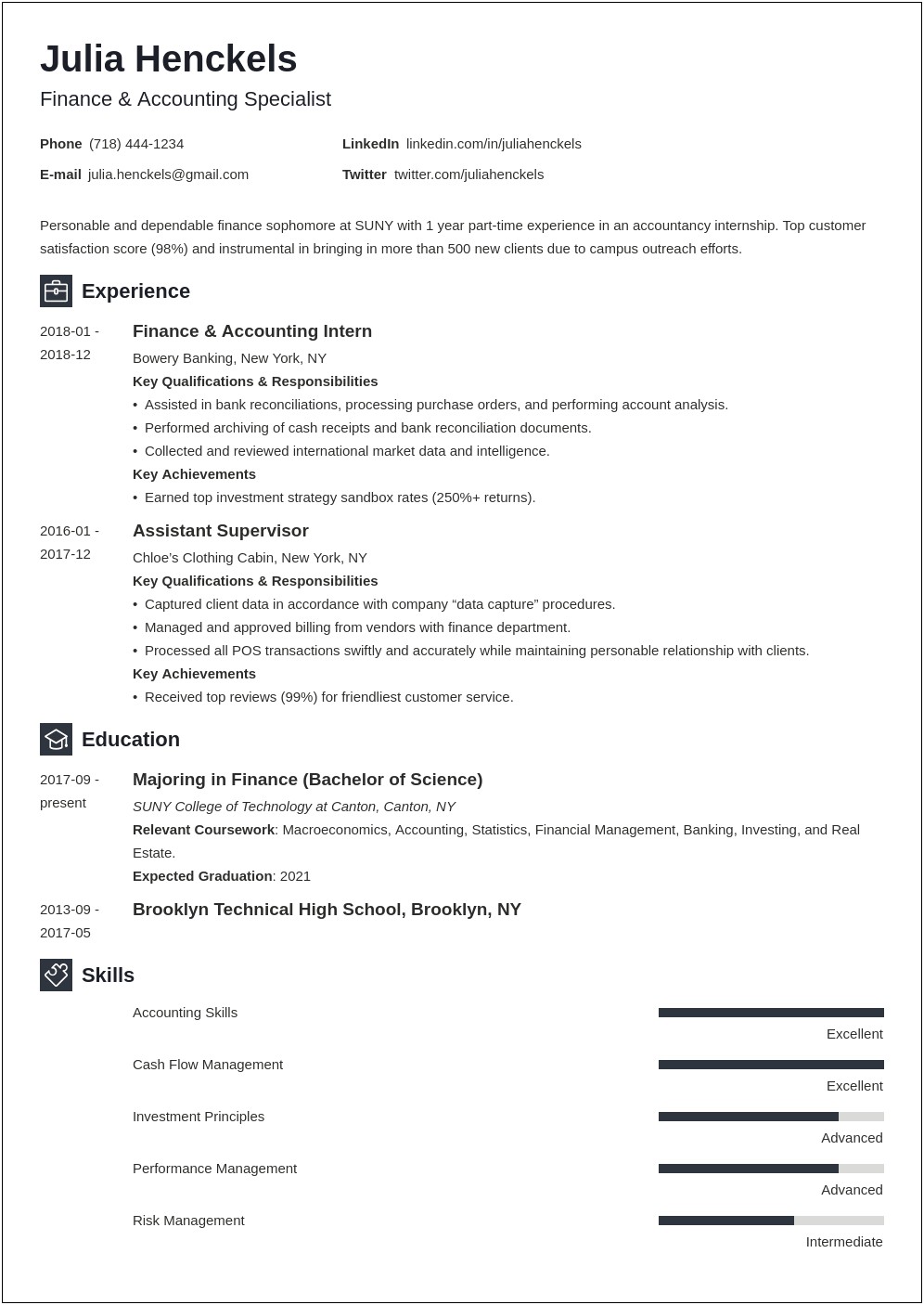 Summary Section Of Resume For College Student