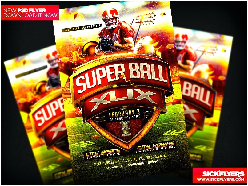Super Bowl Party Flyer Template Free