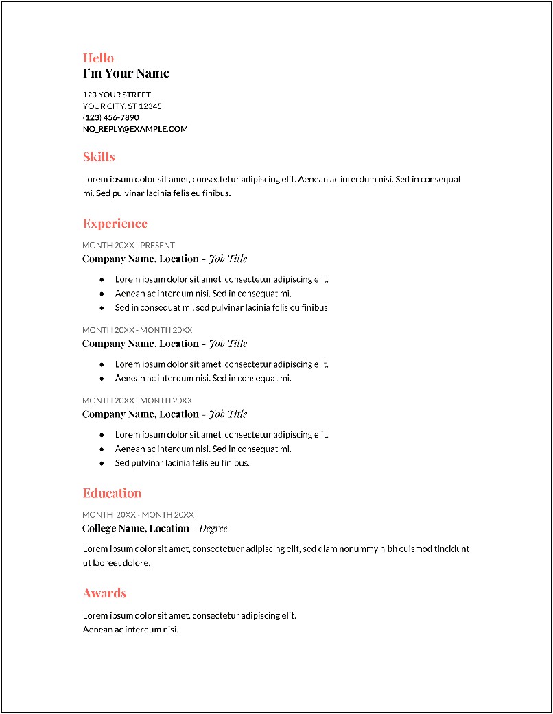 Swiss Style Minimal Resume Formatting Template Set