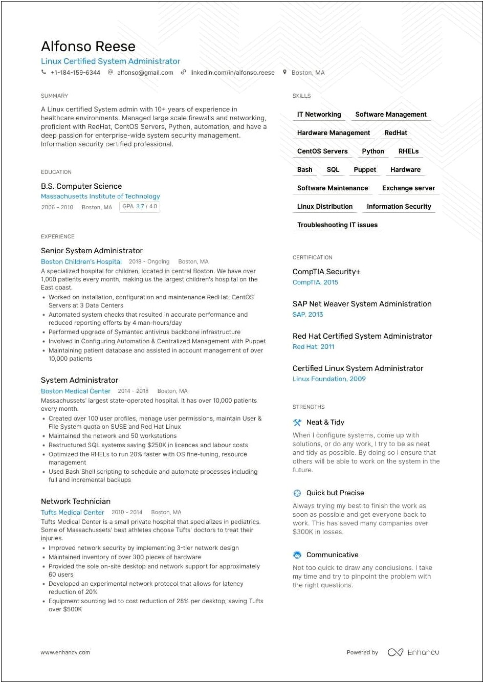 System Administrator 3 Years Experience Resume