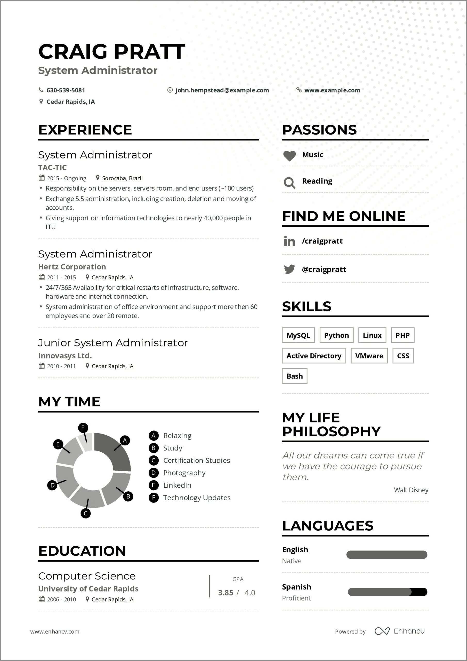 System Administrator Resume 5 Years Experience Doc