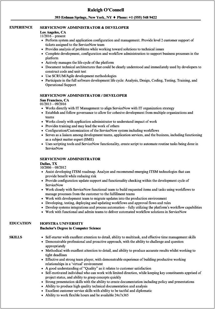 System Administrator Sample Resume 2 Years Experience
