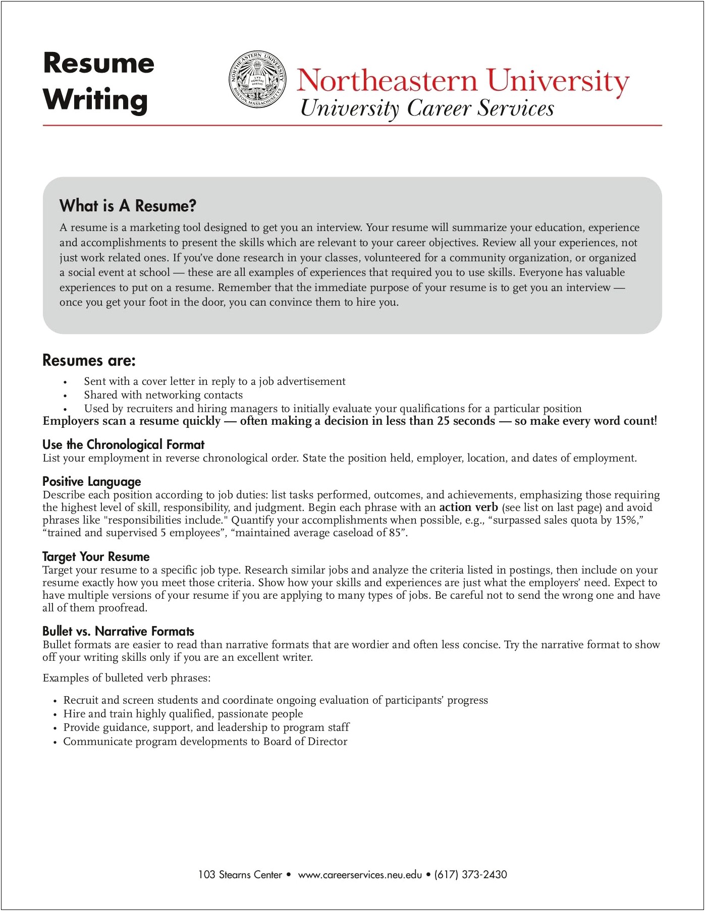 Targeting Your Resume For A Specific Job