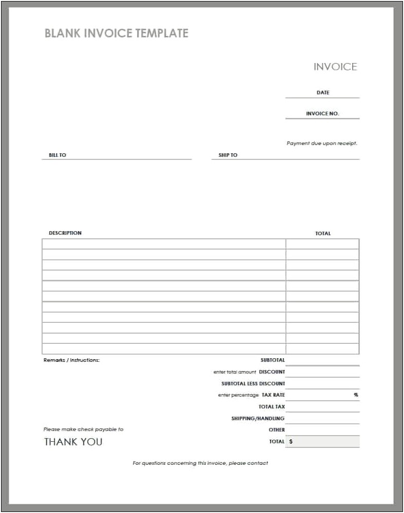 Tax Invoice Statement Template Free Download