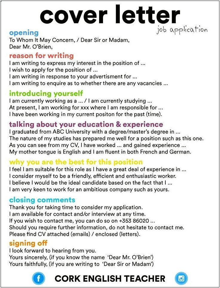 Teacher Sample Resume And Cover Letter