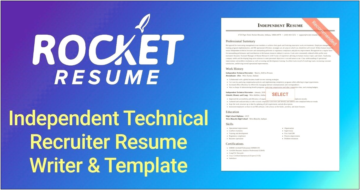 Technical Recruiter Resume Example Resume Resourceresume Resource