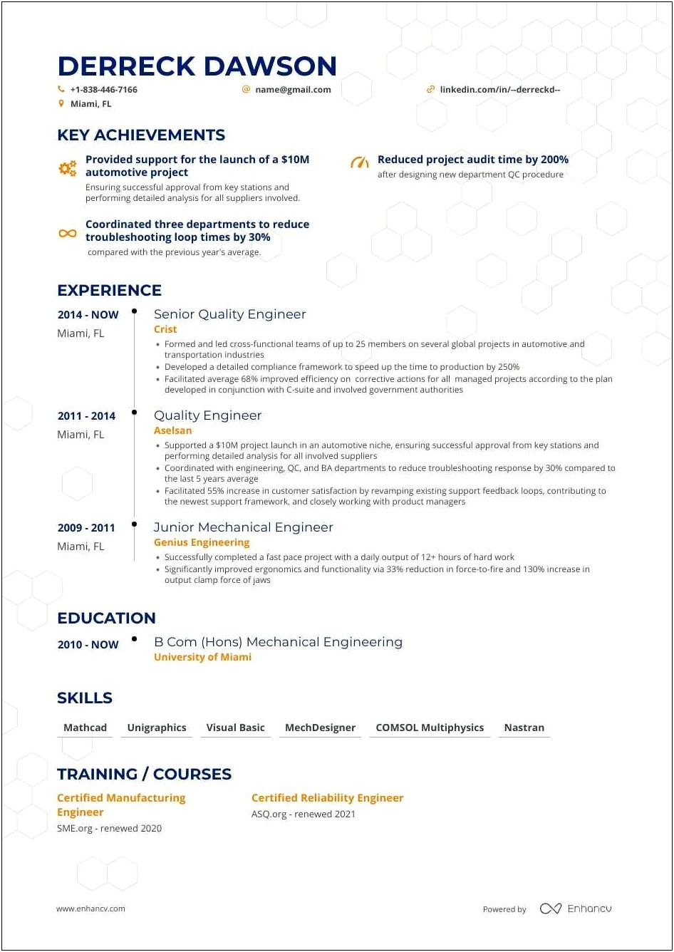 Technical Skills In Resume For Chemical Engineer