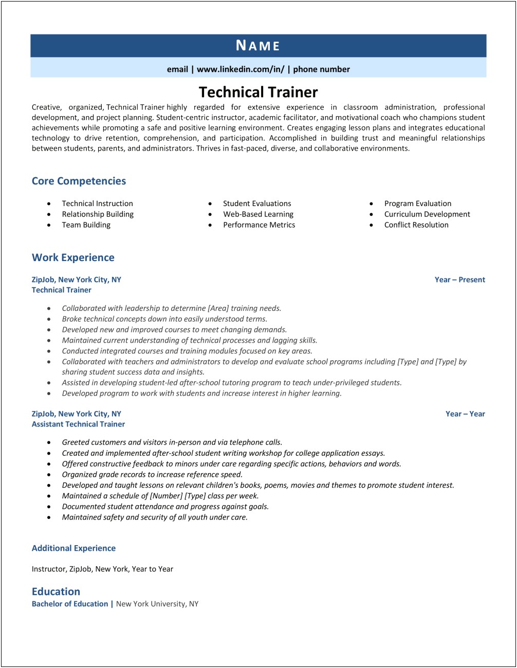 Technical Support Trainer Job Description Resume Script