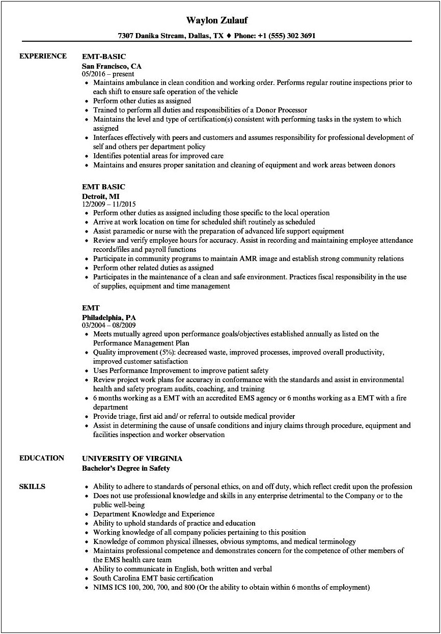 Technician Assistant Job Description For Resume