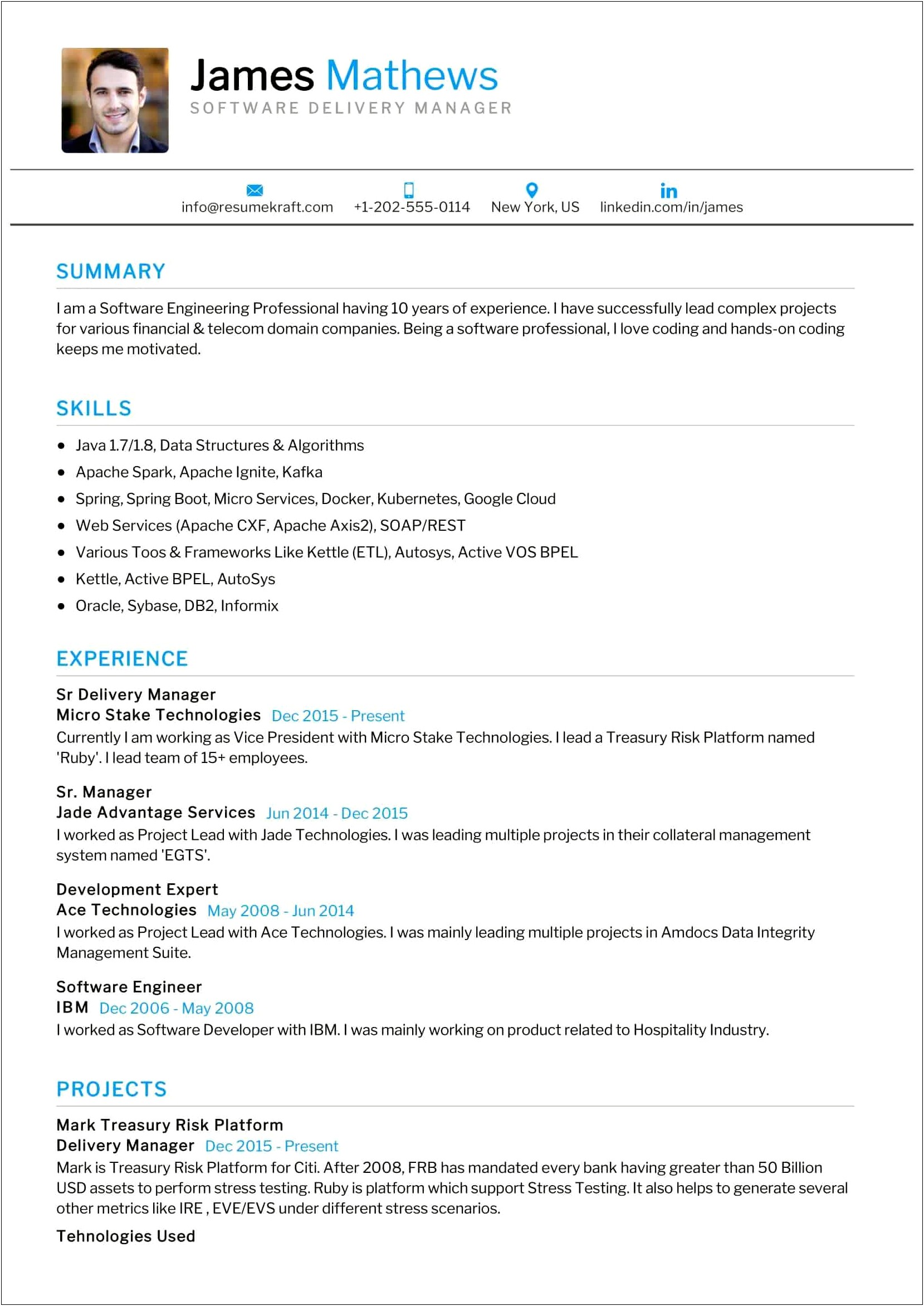 Telecom Expense Management Experience In Resume