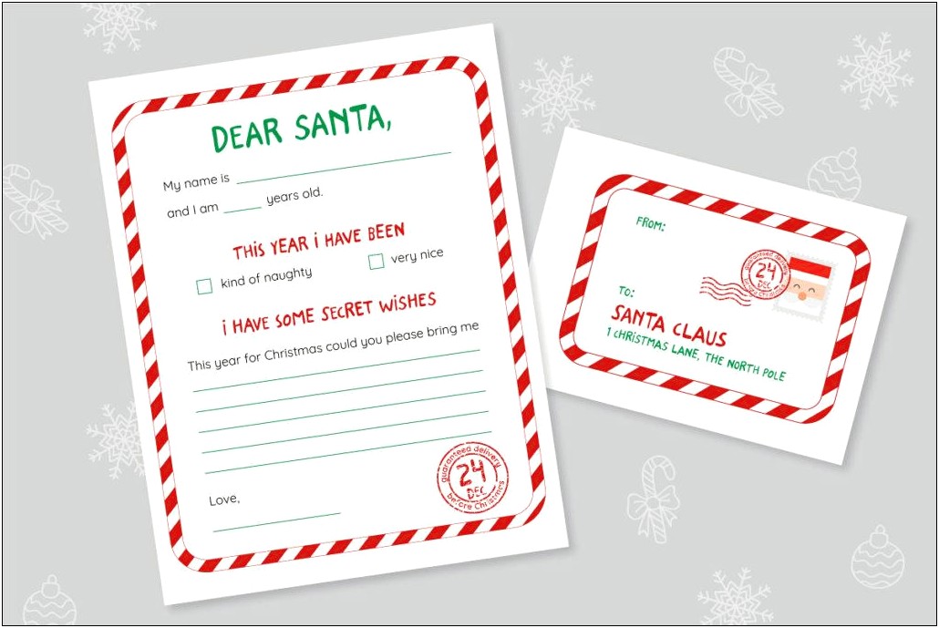 Template For Letter To Santa Free
