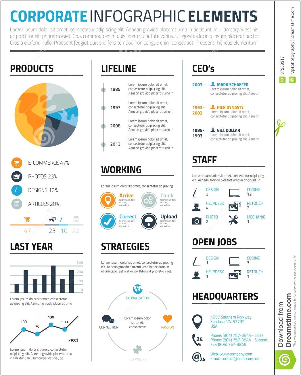 Template Resume Cv Infographic Free Download