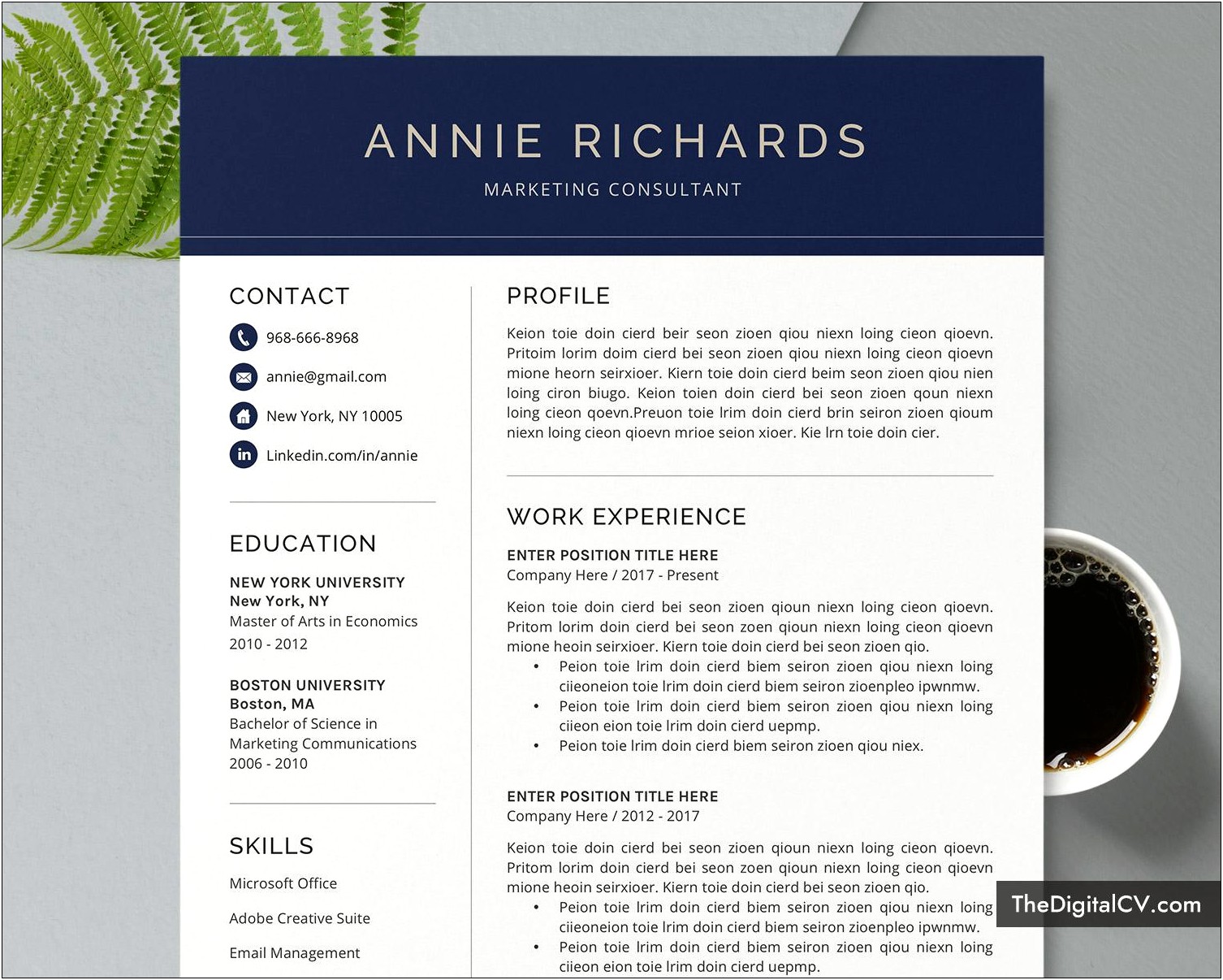 Templated For Reference Layout For Resume