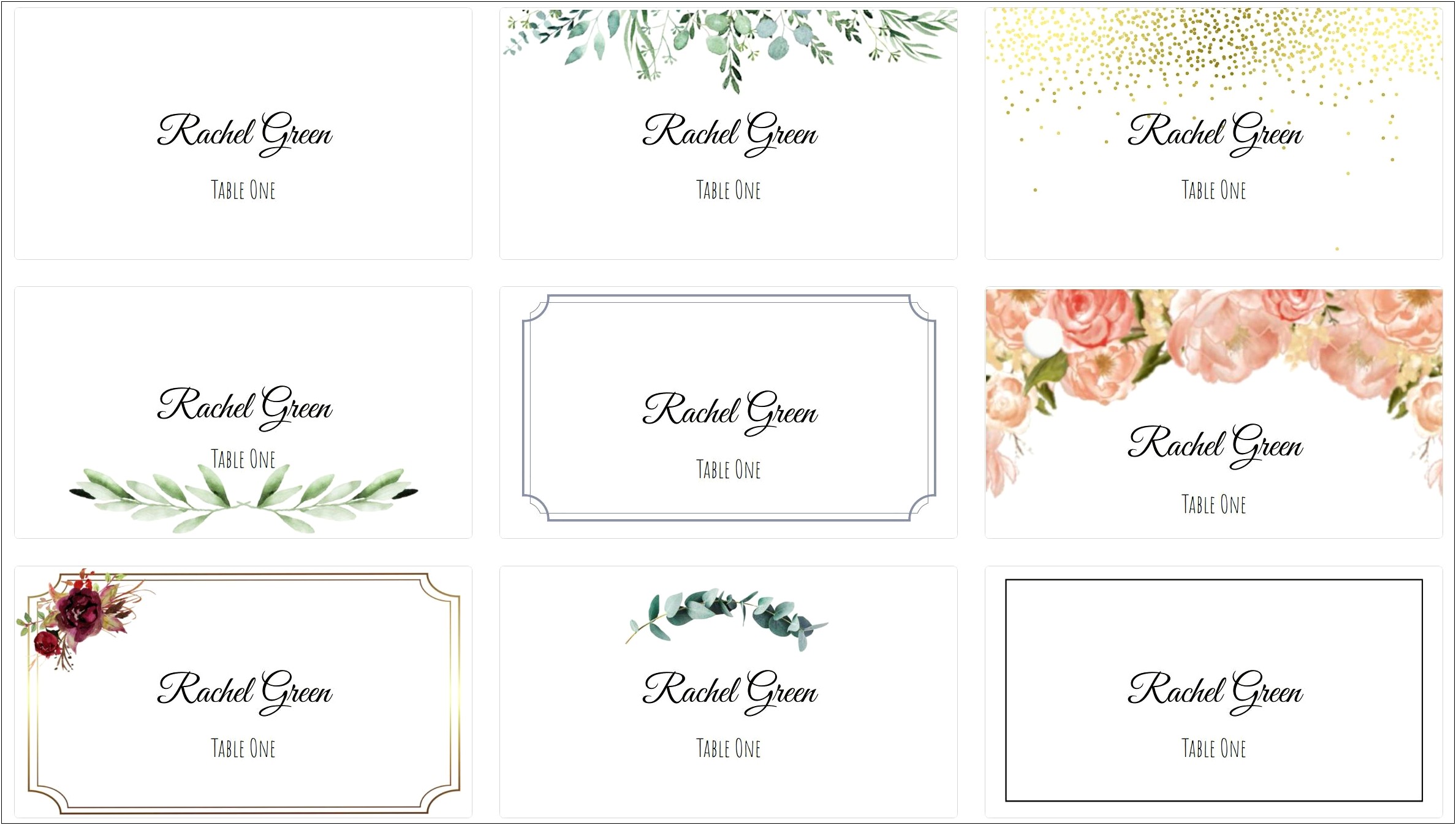 Tent Place Card Template Free Download