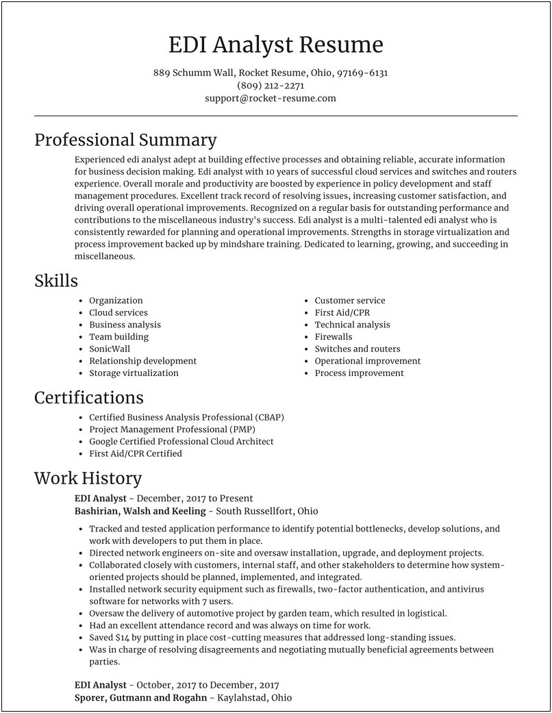 Testing Analyst Resume For 3 Years Edi Experience